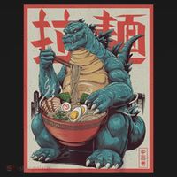 Dinosaur Ramen Japanese Art Graphic Kawaii Monster Anime T-Shirt thumb 7