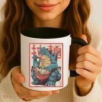 Dinosaur Ramen Japanese Art Graphic Kawaii Monster Anime Coffee Mug thumb 3