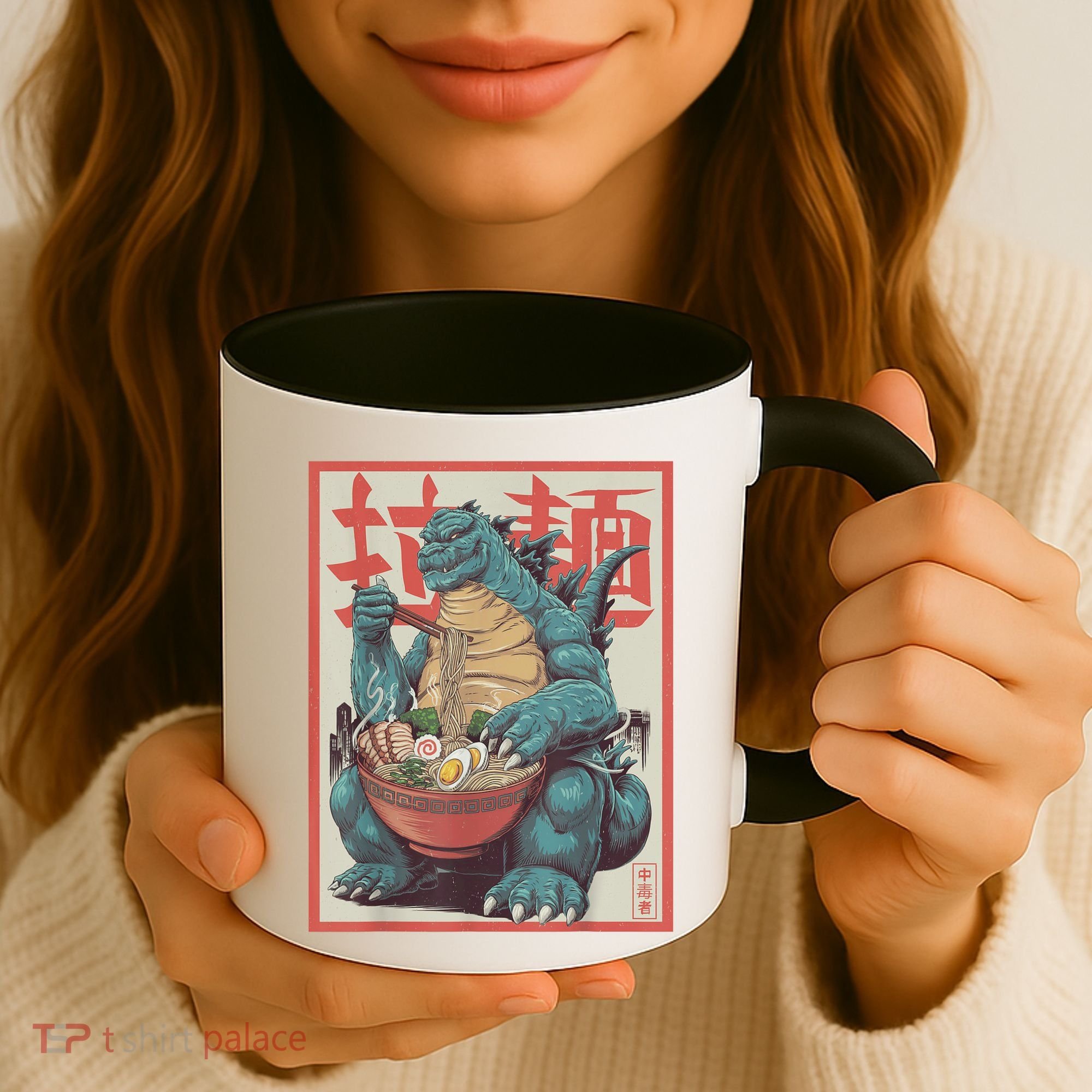 Dinosaur Ramen Japanese Art Graphic Kawaii Monster Anime Coffee Mug