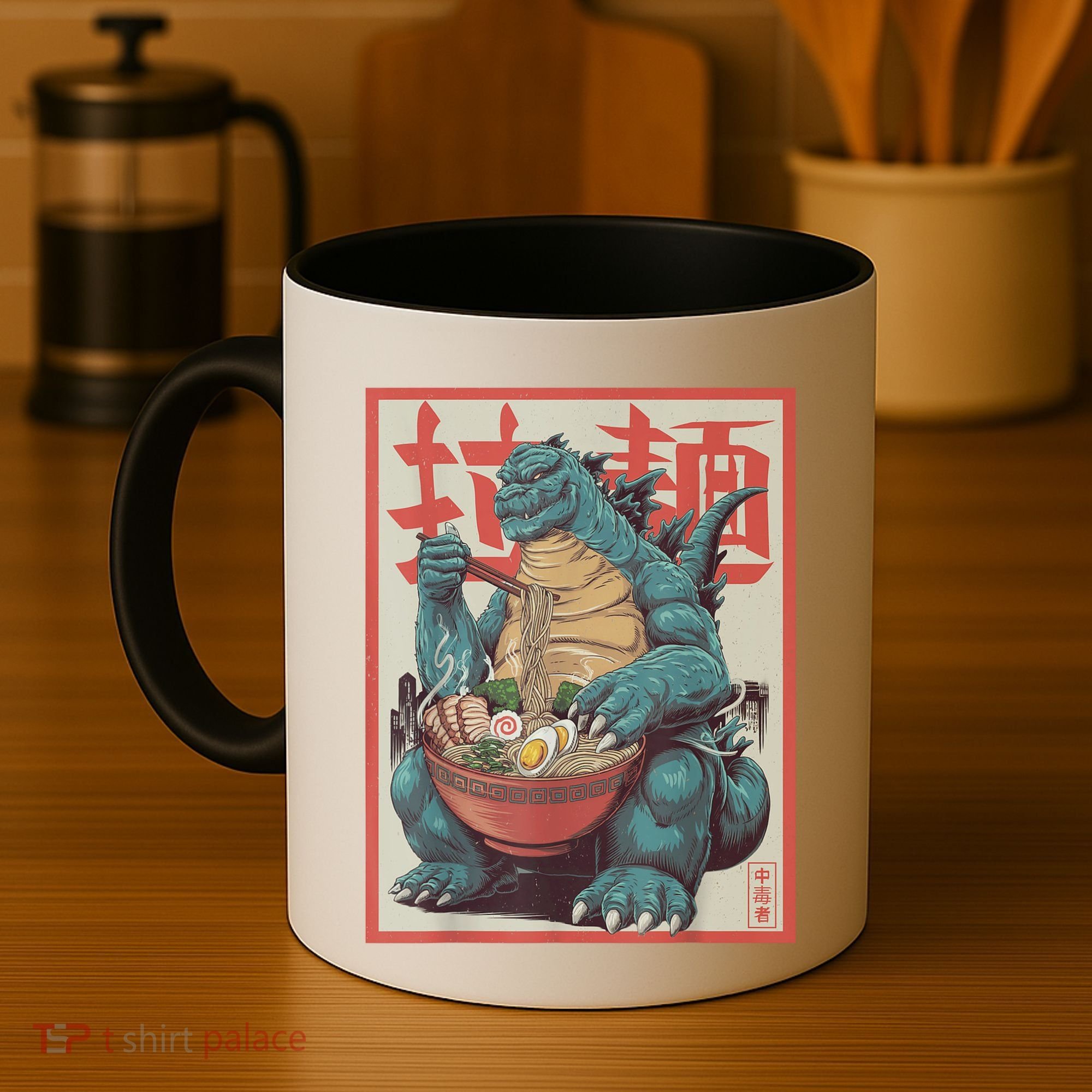 Dinosaur Ramen Japanese Art Graphic Kawaii Monster Anime Coffee Mug