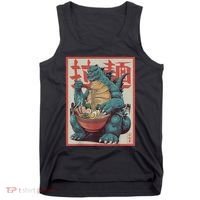 Dinosaur Ramen Japanese Art Graphic Kawaii Monster Anime Tank Top thumb 0