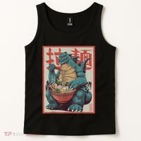 Dinosaur Ramen Japanese Art Graphic Kawaii Monster Anime Tank Top thumb 2