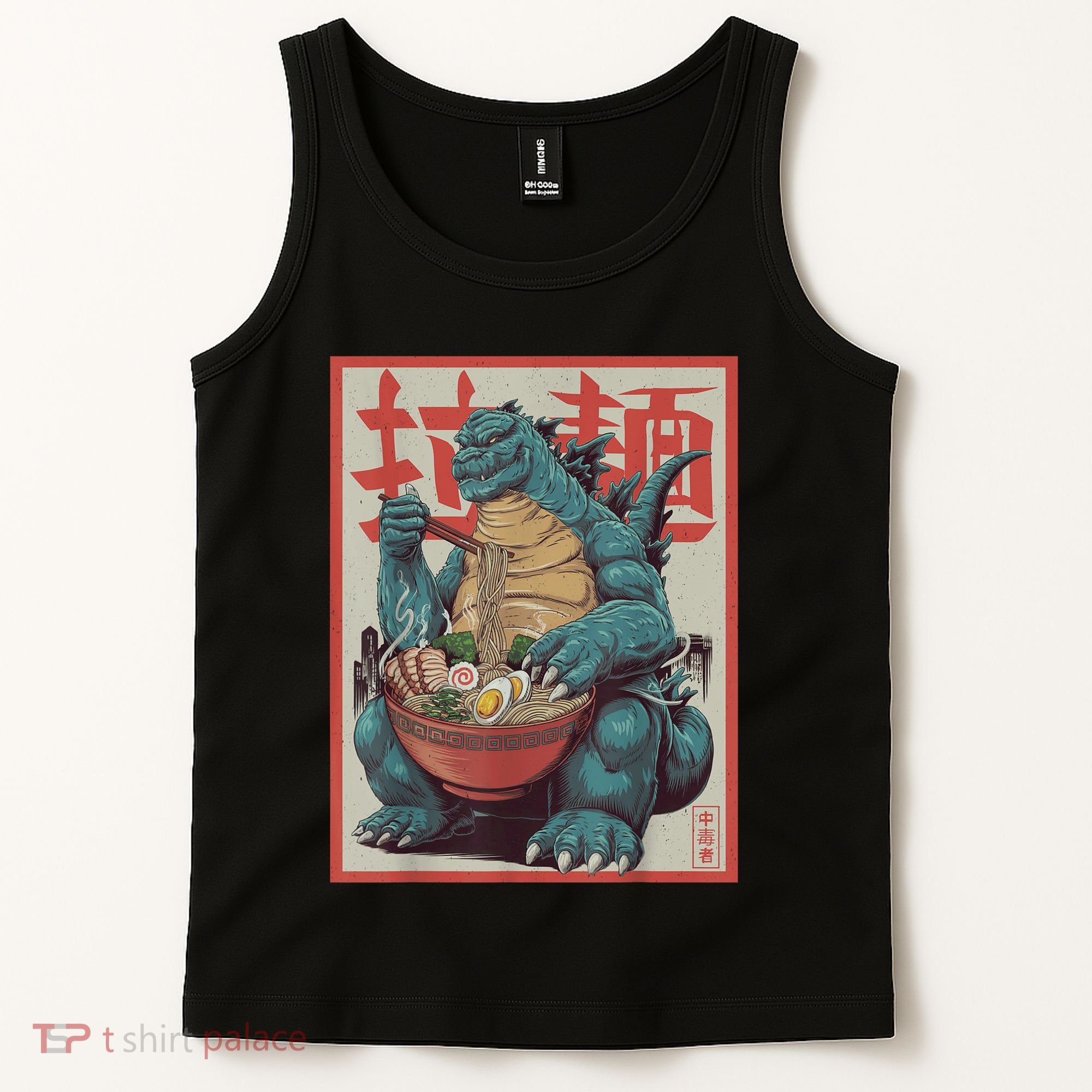 Dinosaur Ramen Japanese Art Graphic Kawaii Monster Anime Tank Top
