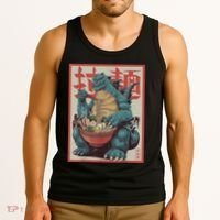 Dinosaur Ramen Japanese Art Graphic Kawaii Monster Anime Tank Top thumb 3