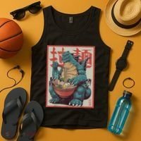 Dinosaur Ramen Japanese Art Graphic Kawaii Monster Anime Tank Top thumb 4