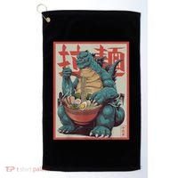 Dinosaur Ramen Japanese Art Graphic Kawaii Monster Anime Golf Towel thumb 0