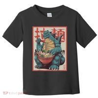 Dinosaur Ramen Japanese Art Graphic Kawaii Monster Anime Toddler T-Shirt thumb 0