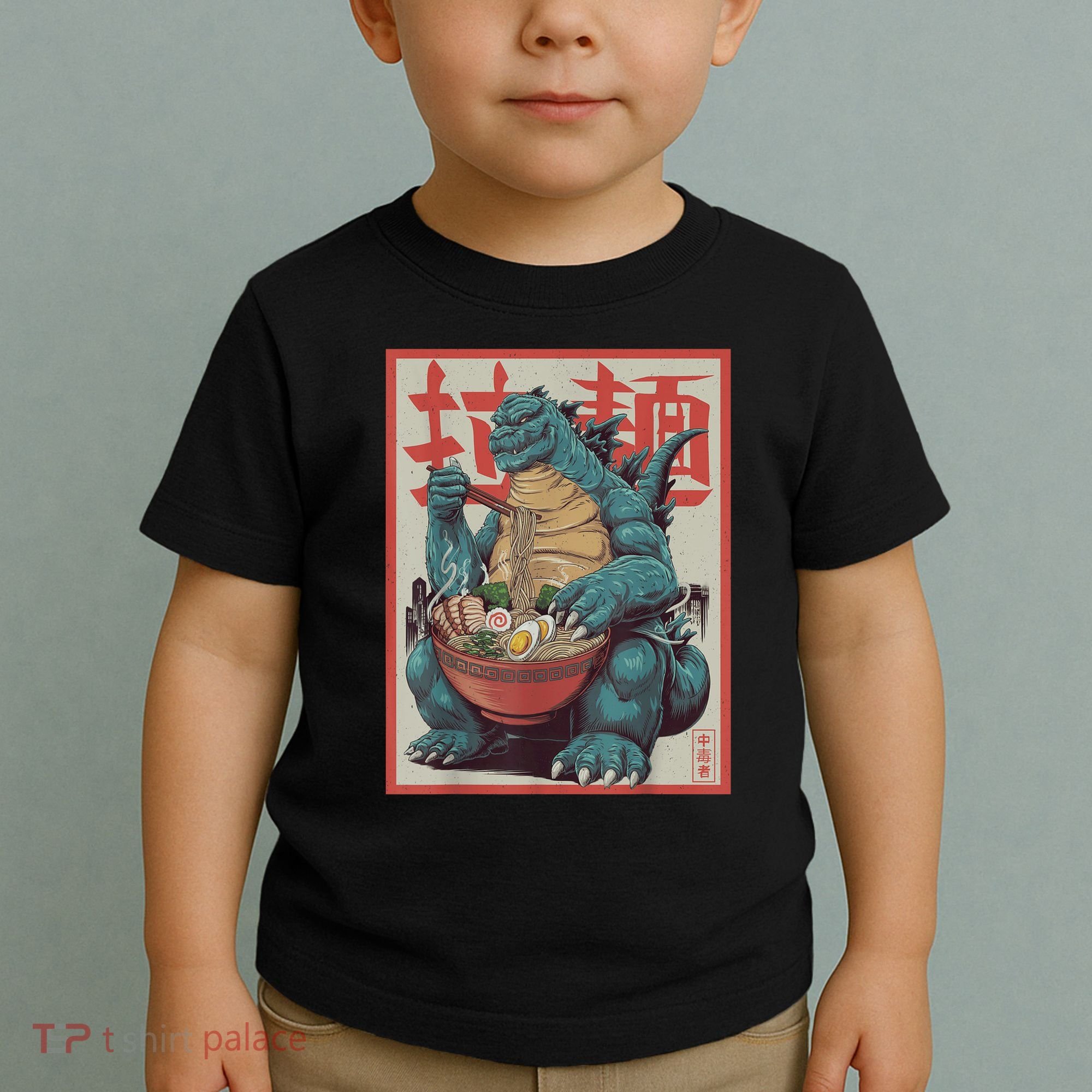 Dinosaur Ramen Japanese Art Graphic Kawaii Monster Anime Toddler T-Shirt