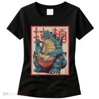 Dinosaur Ramen Japanese Art Graphic Kawaii Monster Anime Women's T-Shirt thumb 0