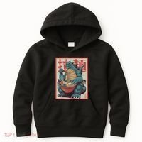 Dinosaur Ramen Japanese Art Graphic Kawaii Monster Anime Kids Hoodie thumb 0