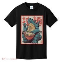 Dinosaur Ramen Japanese Art Graphic Kawaii Monster Anime Kids T-Shirt thumb 0