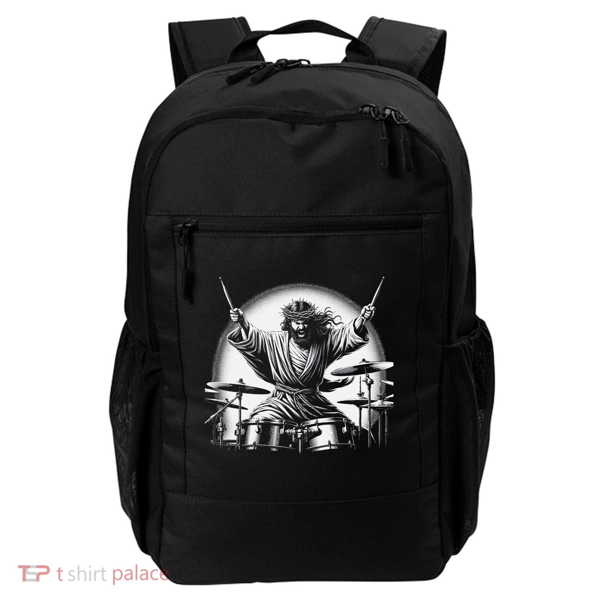 Drummer Rock Jesus Drumming Backpack
