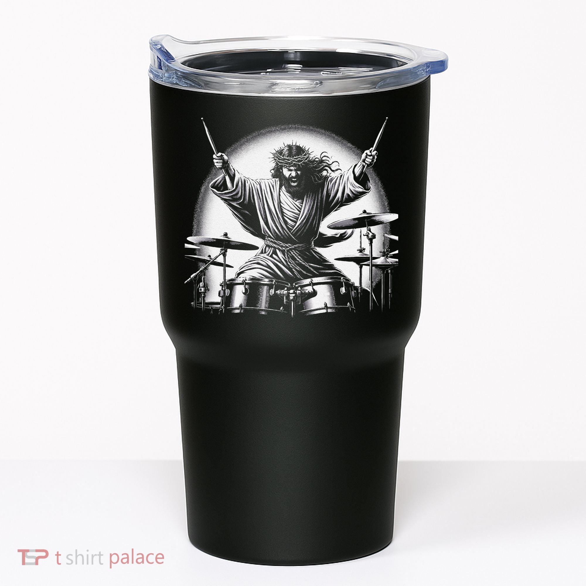 Drummer Rock Jesus Drumming Tumbler