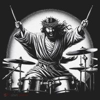 Drummer Rock Jesus Drumming Tumbler thumb 3