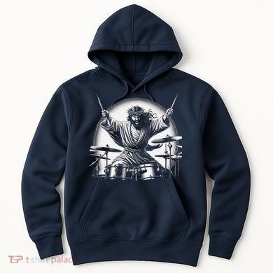 Drummer Rock Jesus Drumming Hoodie