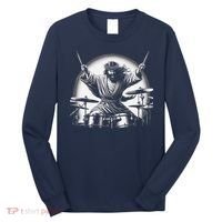 Drummer Rock Jesus Drumming Long Sleeve Shirt thumb 0