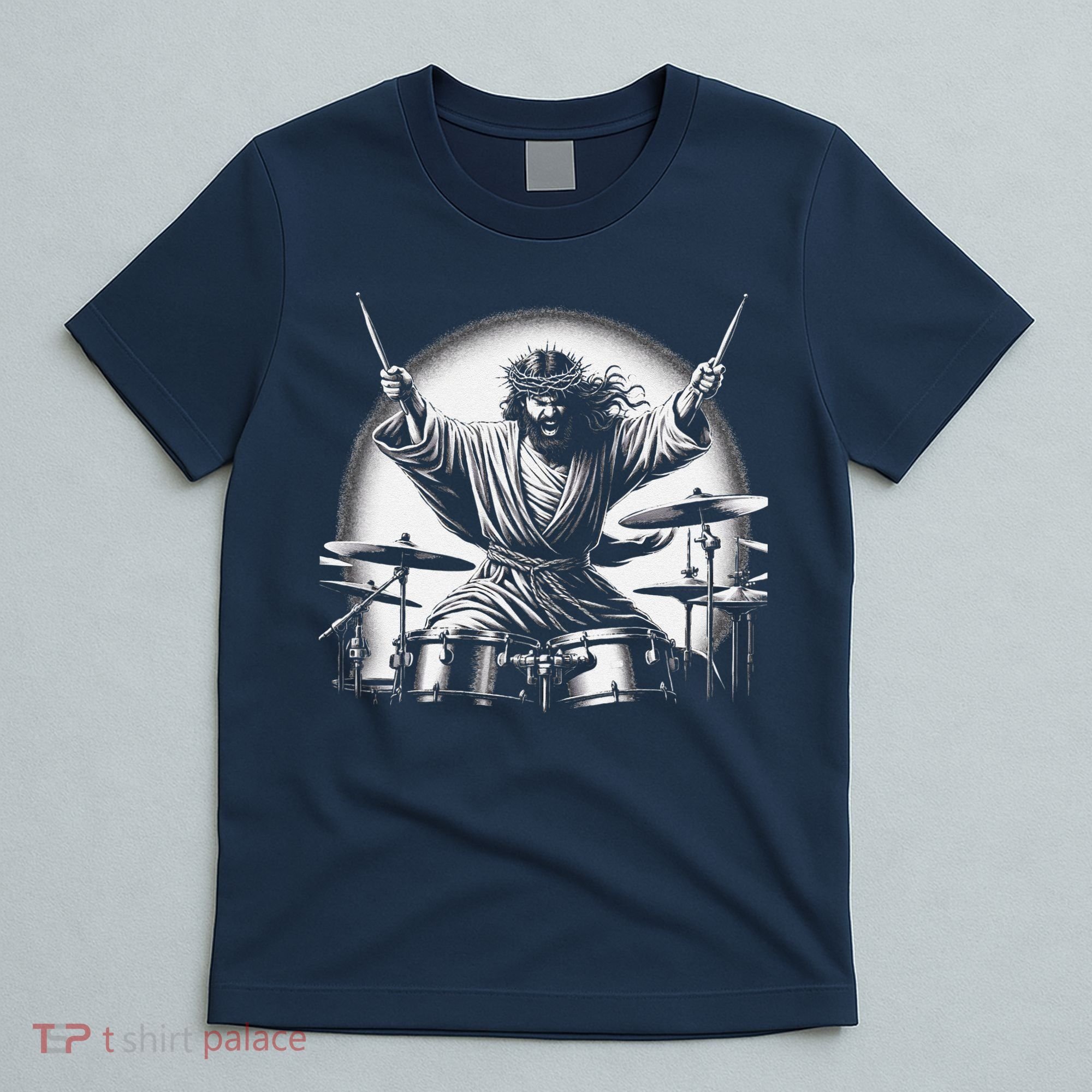 Drummer Rock Jesus Drumming T-Shirt