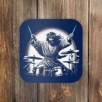 Drummer Rock Jesus Drumming Coaster thumb 0