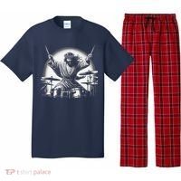 Drummer Rock Jesus Drumming Pajama Set thumb 0
