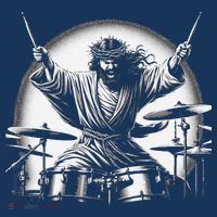 Drummer Rock Jesus Drumming Women's Hoodie thumb 2