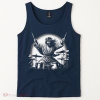 Drummer Rock Jesus Drumming Tank Top thumb 2