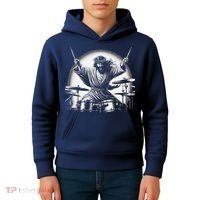 Drummer Rock Jesus Drumming Kids Hoodie thumb 4