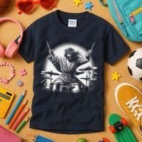 Drummer Rock Jesus Drumming Kids T-Shirt thumb 3