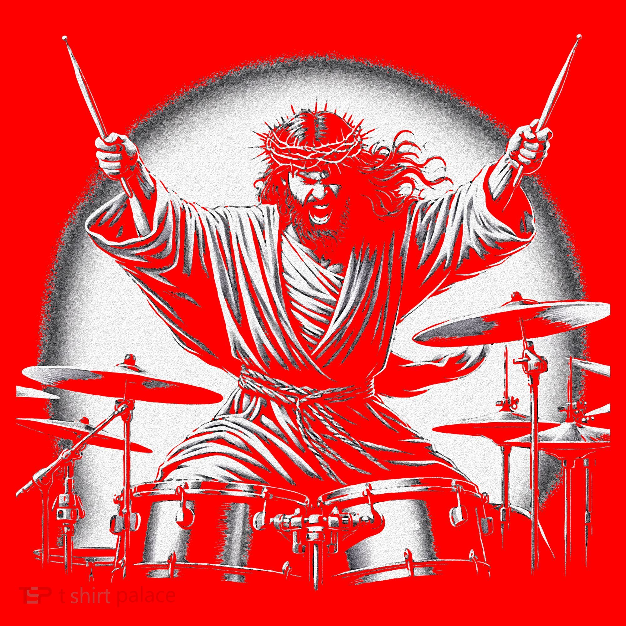 Drummer Rock Jesus Drumming Santa Hat