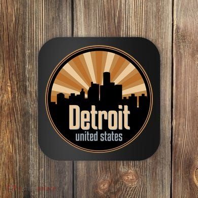 Detroit Record Label Skyline Symbol Coaster