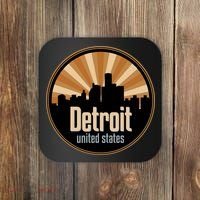 Detroit Record Label Skyline Symbol Coaster thumb 0