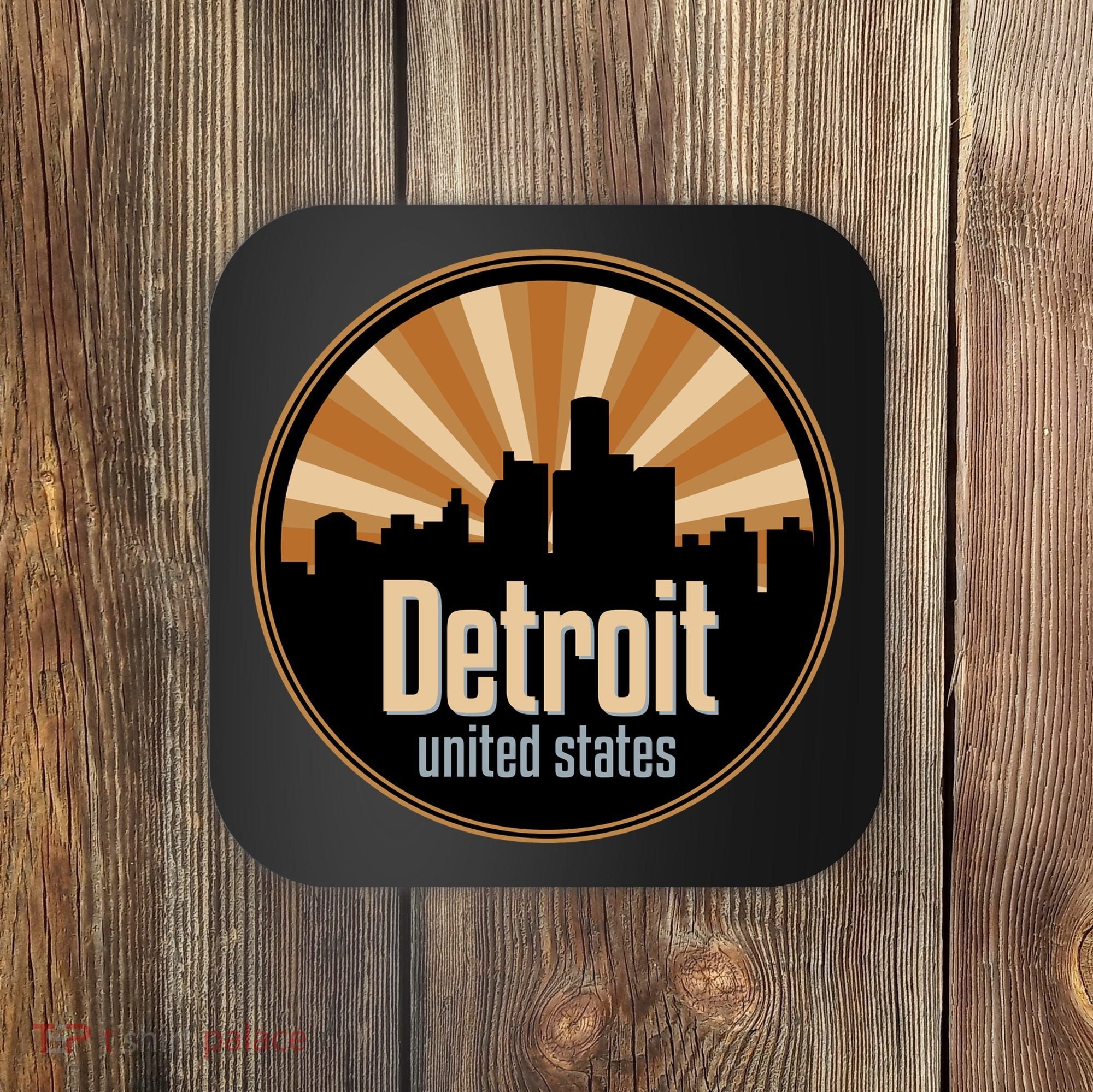 Detroit Record Label Skyline Symbol Coaster