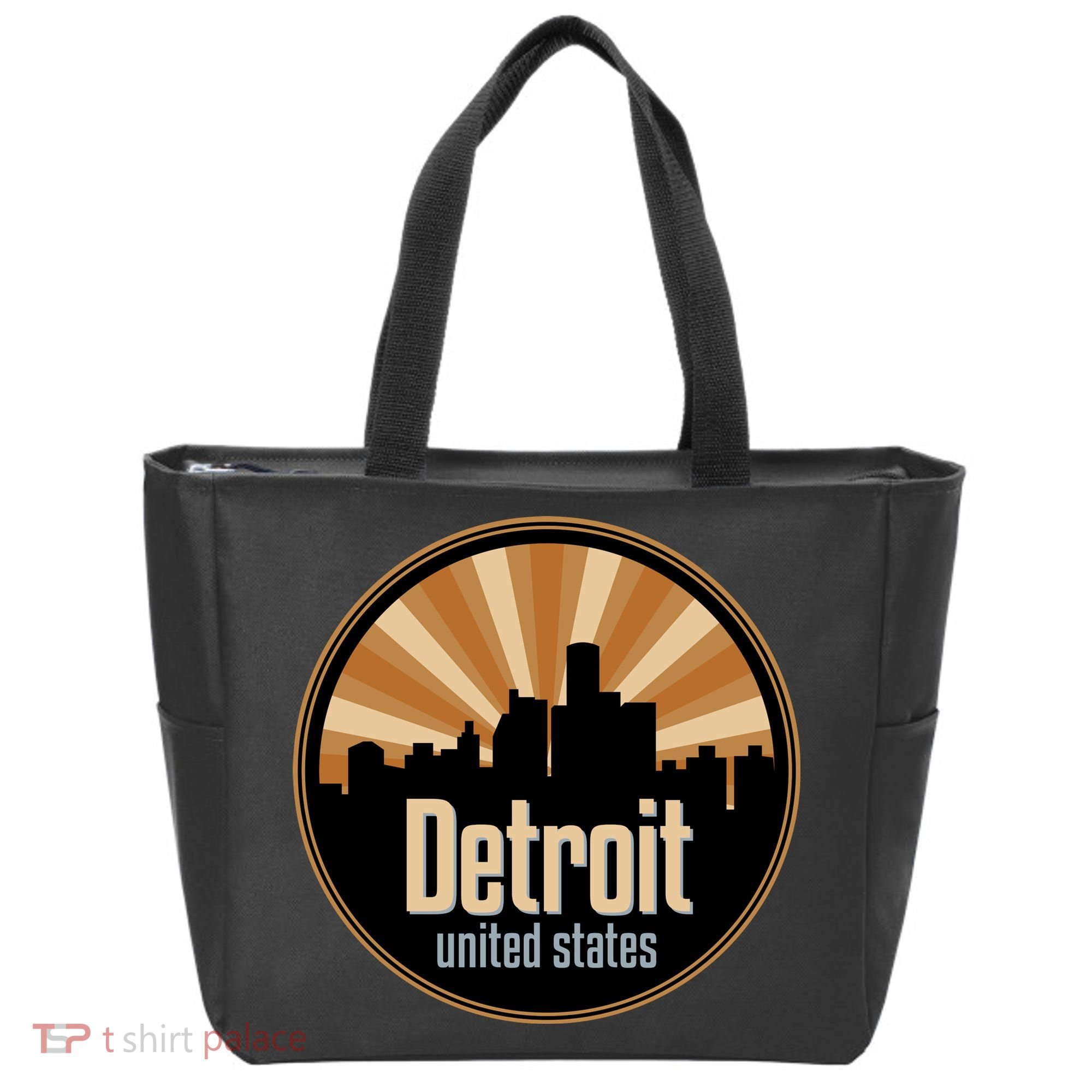 Detroit Record Label Skyline Symbol Tote Bag