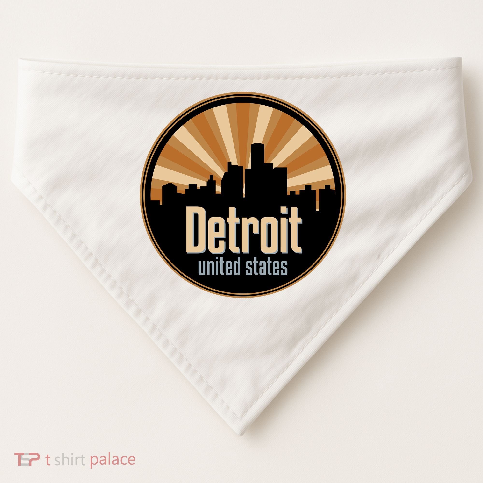 Detroit Record Label Skyline Symbol USA-Made Doggie Bandana