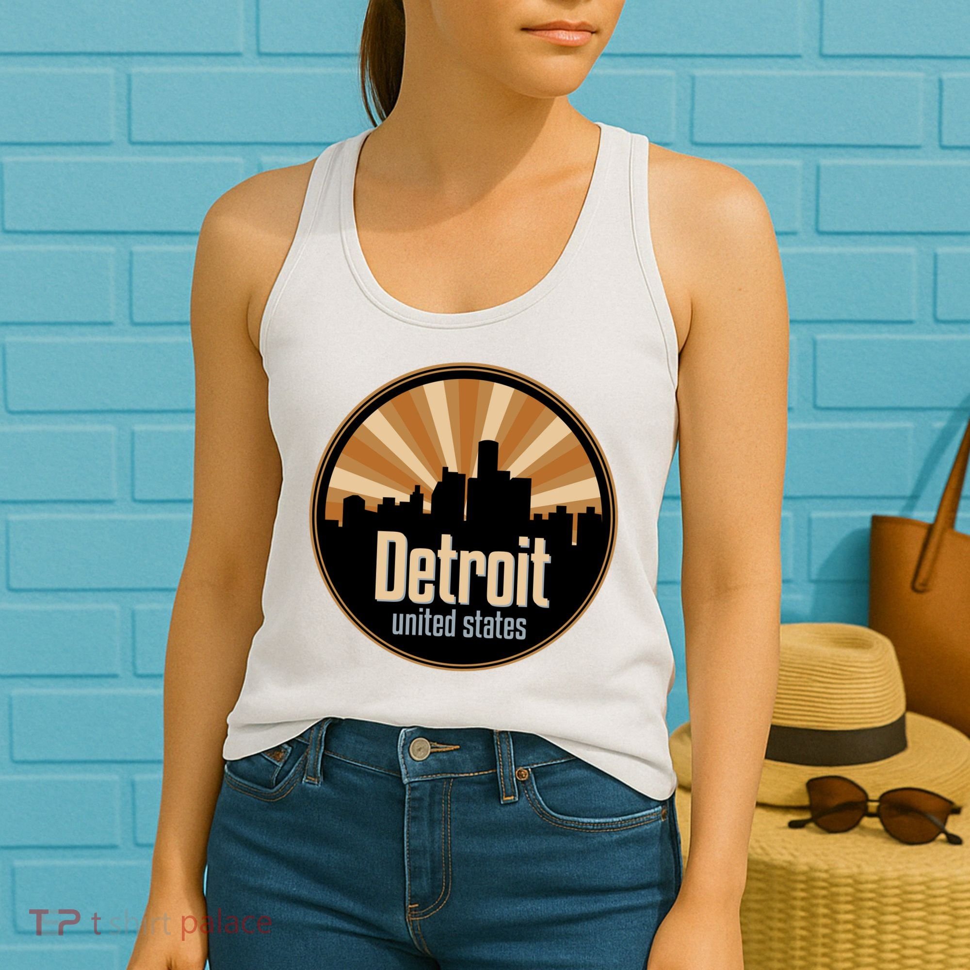 Detroit Record Label Skyline Symbol Women's Tank Top
