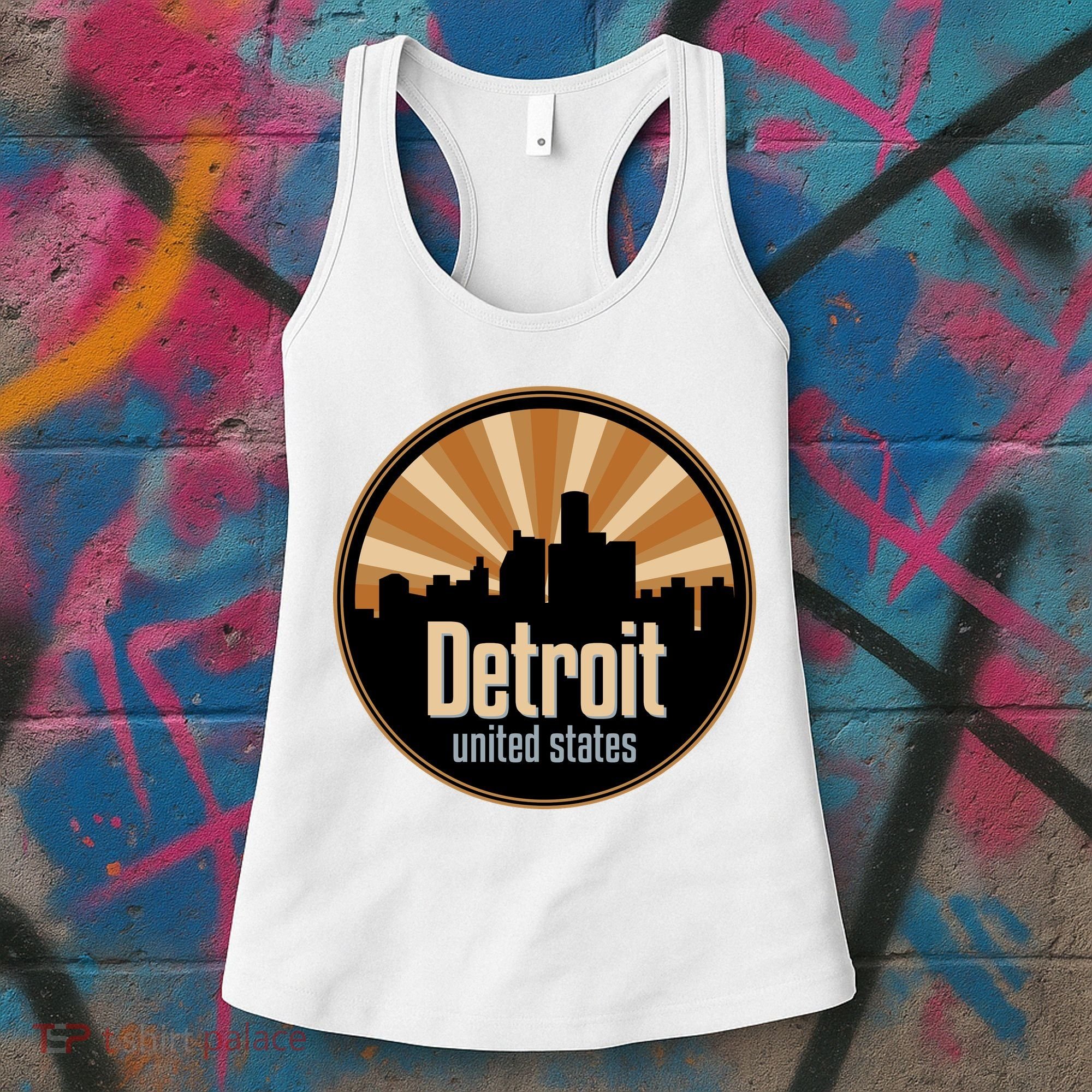 Detroit Record Label Skyline Symbol Women's Tank Top