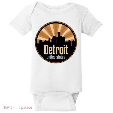 Detroit Record Label Skyline Symbol Baby Bodysuit