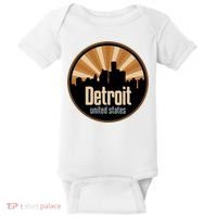 Detroit Record Label Skyline Symbol Baby Bodysuit thumb 0