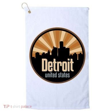 Detroit Record Label Skyline Symbol Golf Towel