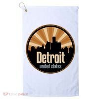 Detroit Record Label Skyline Symbol Golf Towel thumb 0