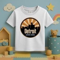 Detroit Record Label Skyline Symbol Toddler T-Shirt thumb 3