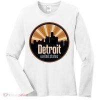 Detroit Record Label Skyline Symbol Women's Long Sleeve Shirt thumb 0