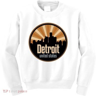 Detroit Record Label Skyline Symbol Kids Sweatshirt