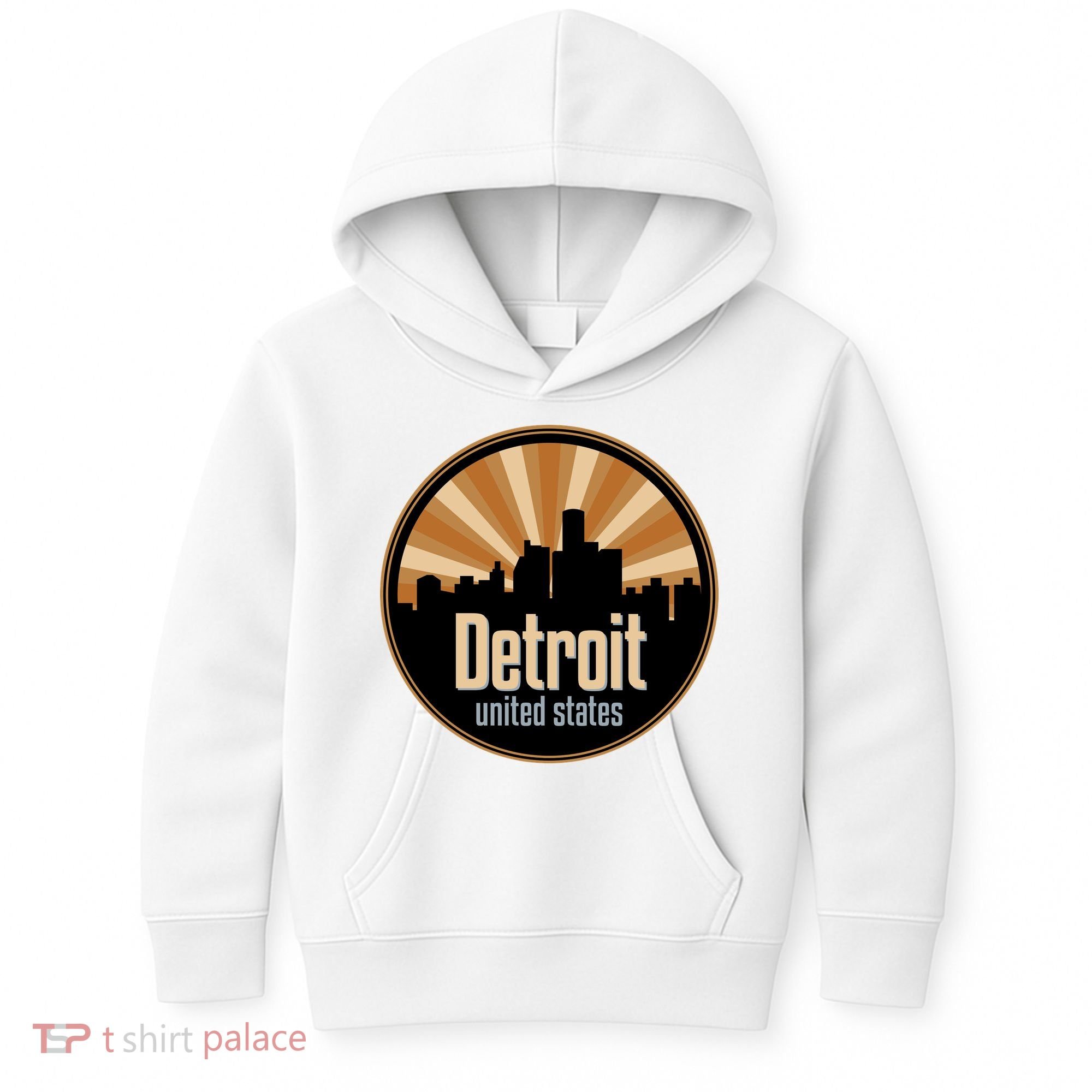 Detroit Record Label Skyline Symbol Kids Hoodie