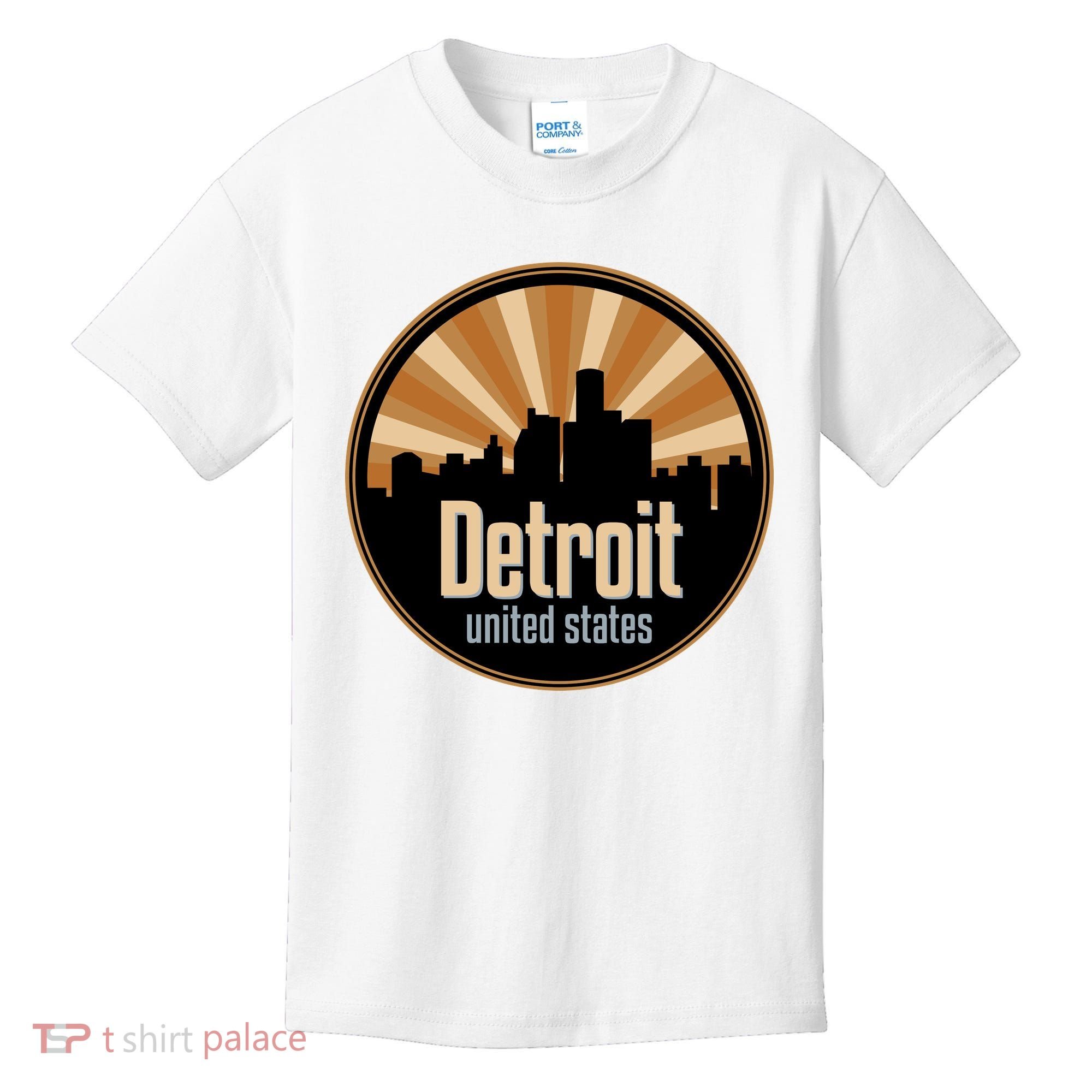 Detroit Record Label Skyline Symbol Kids T-Shirt