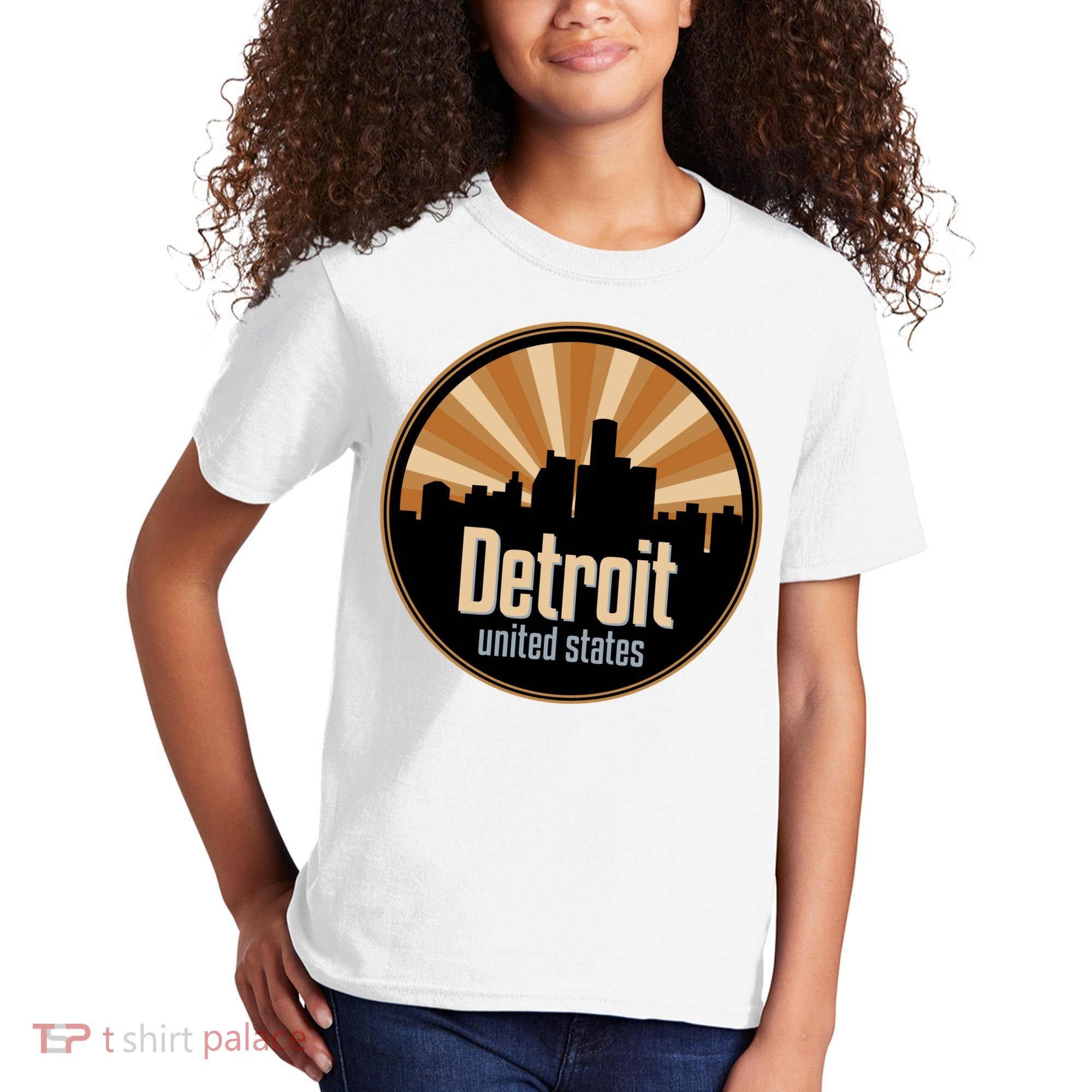 Detroit Record Label Skyline Symbol Kids T-Shirt