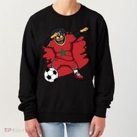 Dabbing Rottweiler Morocco Soccer Fans Jersey Moroccan Sport Great Gift Women's Sweatshirt thumb 0