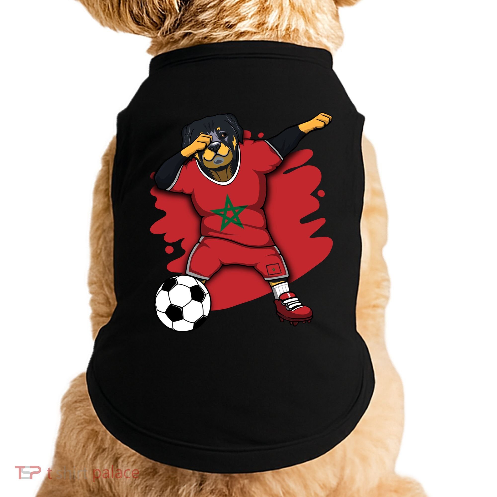 Dabbing Rottweiler Morocco Soccer Fans Jersey Moroccan Sport Great Gift Doggie Tank