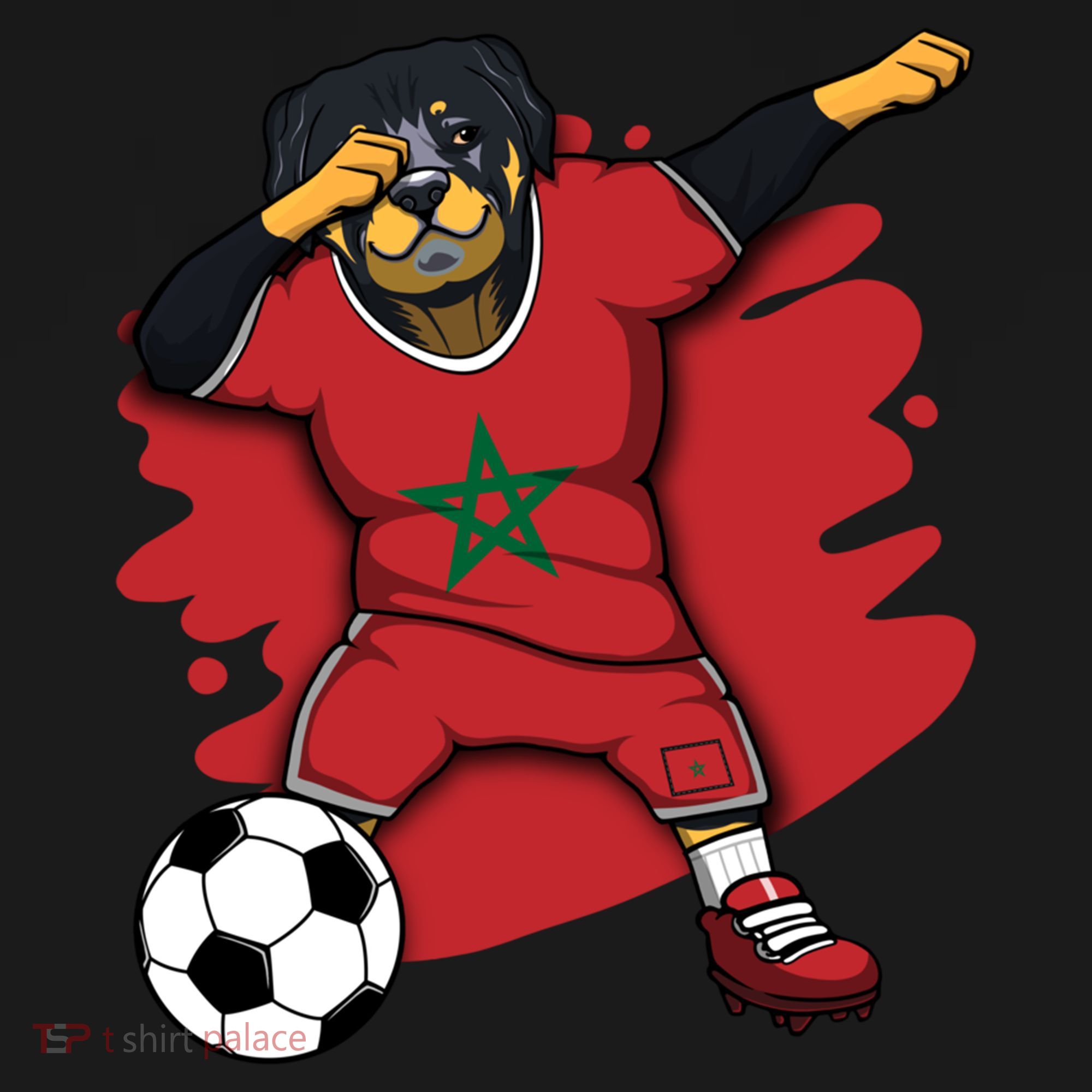 Dabbing Rottweiler Morocco Soccer Fans Jersey Moroccan Sport Great Gift Doggie Tank