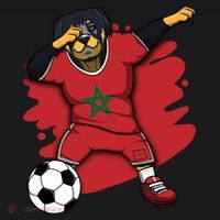 Dabbing Rottweiler Morocco Soccer Fans Jersey Moroccan Sport Great Gift USA-Made Doggie Bandana thumb 2