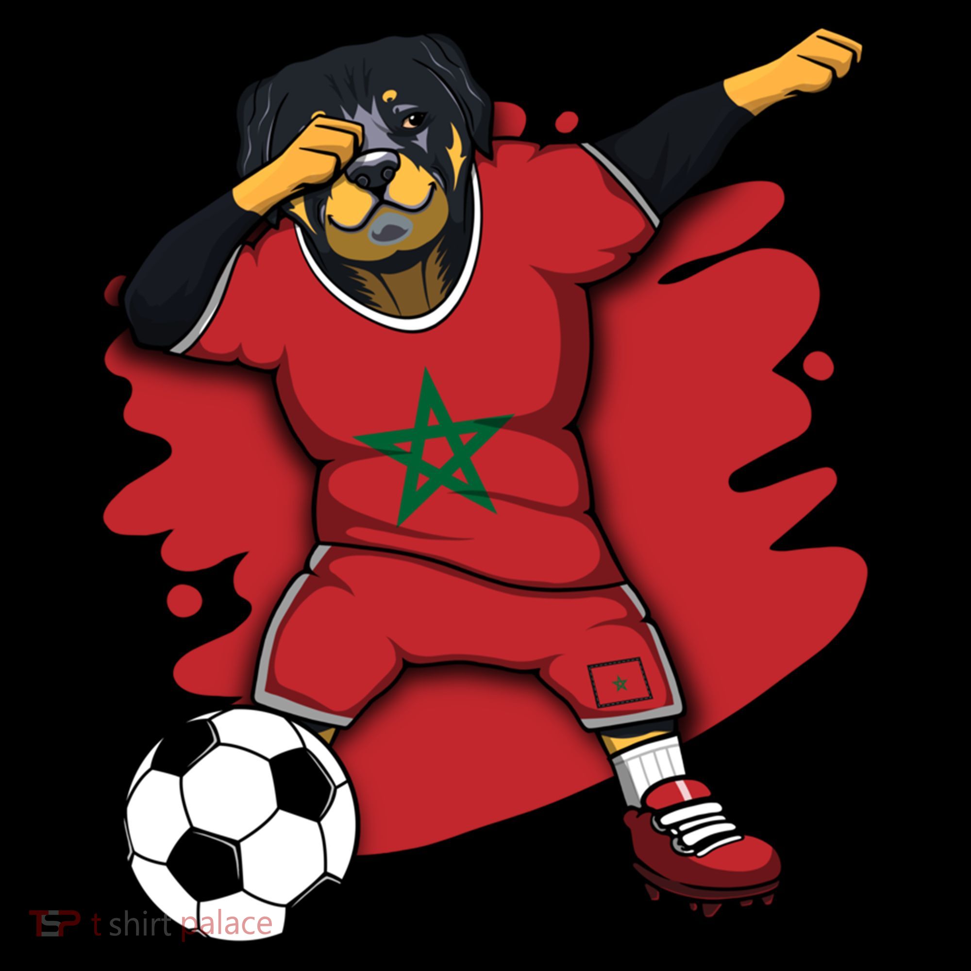 Dabbing Rottweiler Morocco Soccer Fans Jersey Moroccan Sport Great Gift Coffee Mug